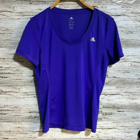 Adidas blue short sleeve shirt size small - Picture 1 of 7